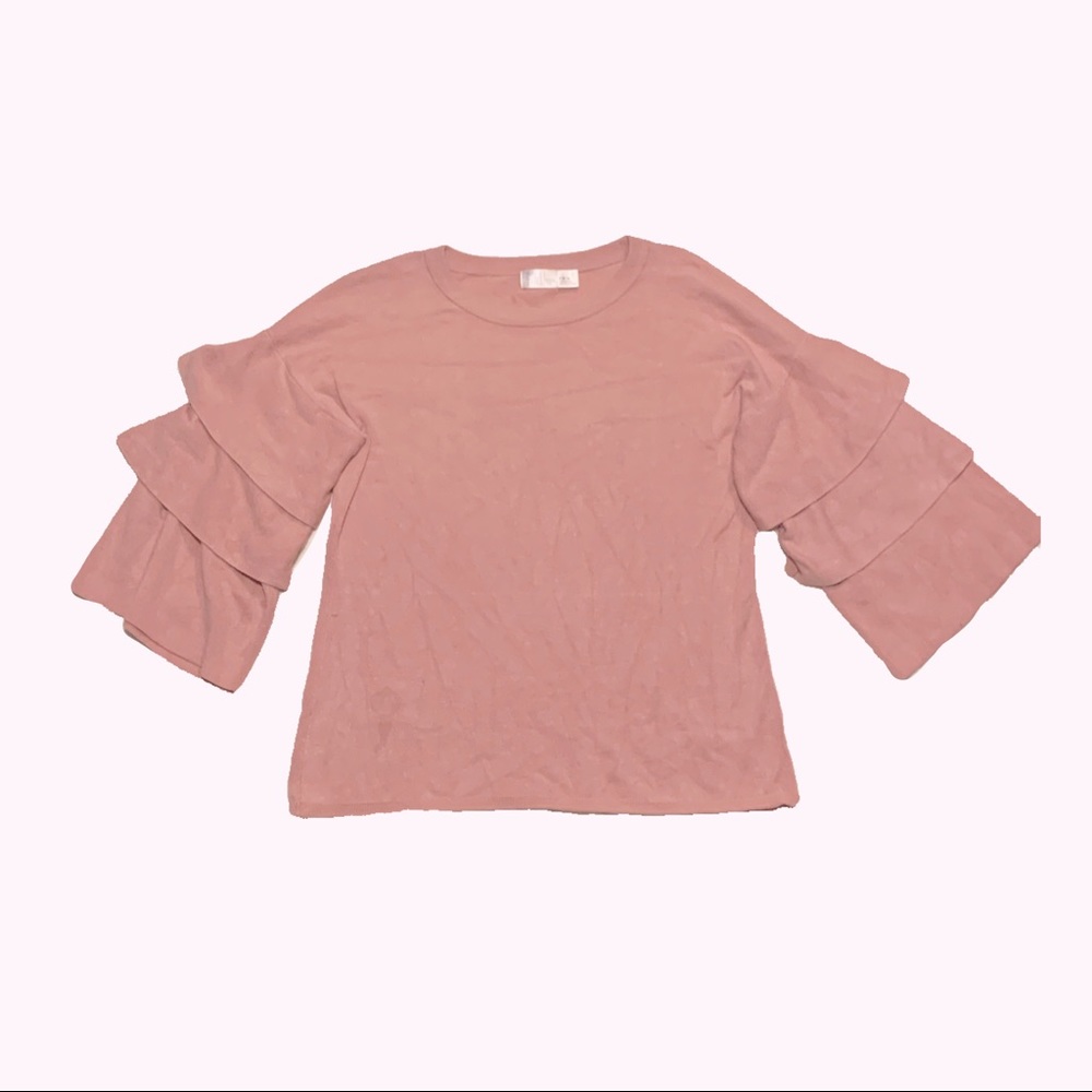 Pink bell sleeve blouse